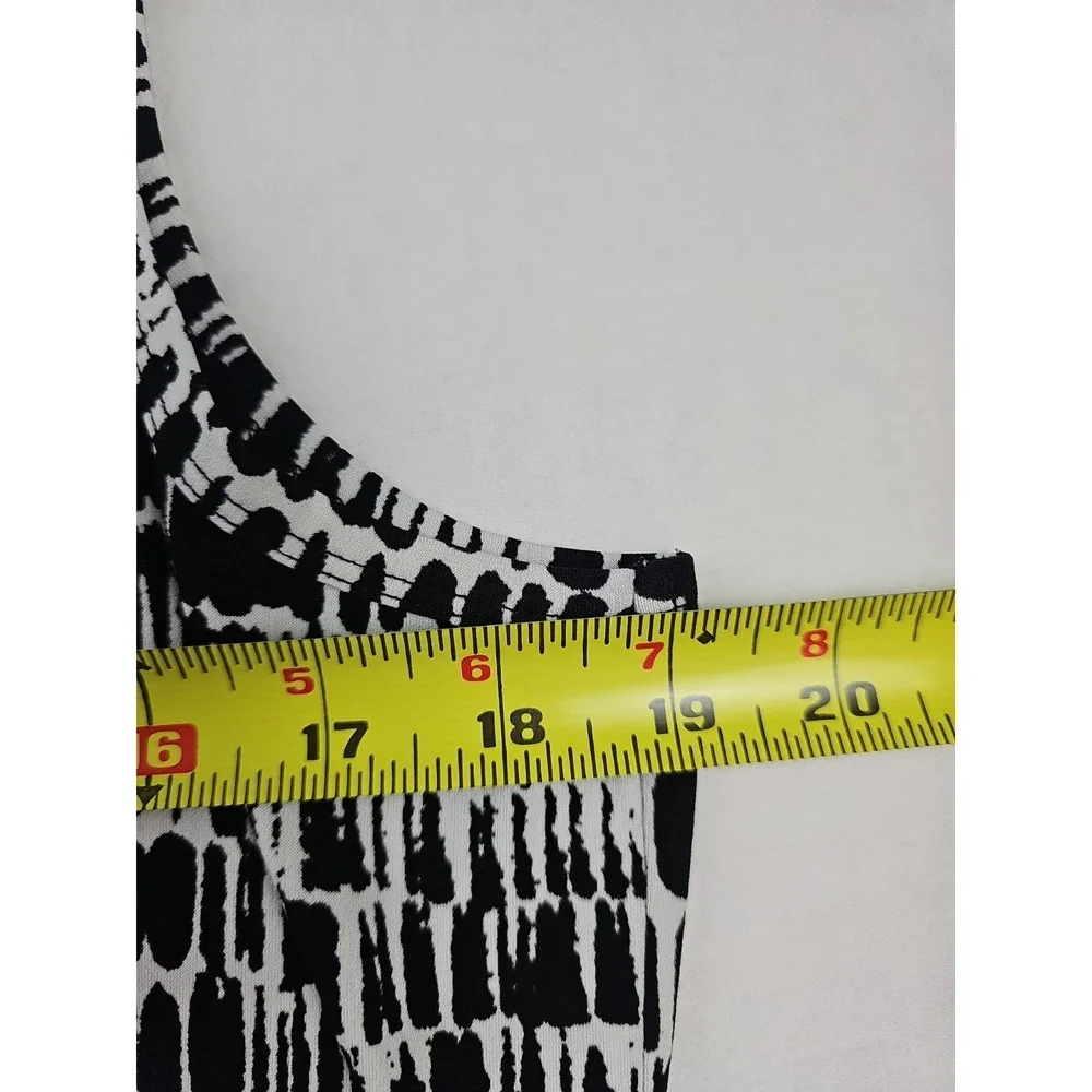 Calvin Klein Jumpsuit Women Size 12 Black & White Print Elastic Waist Drawstring